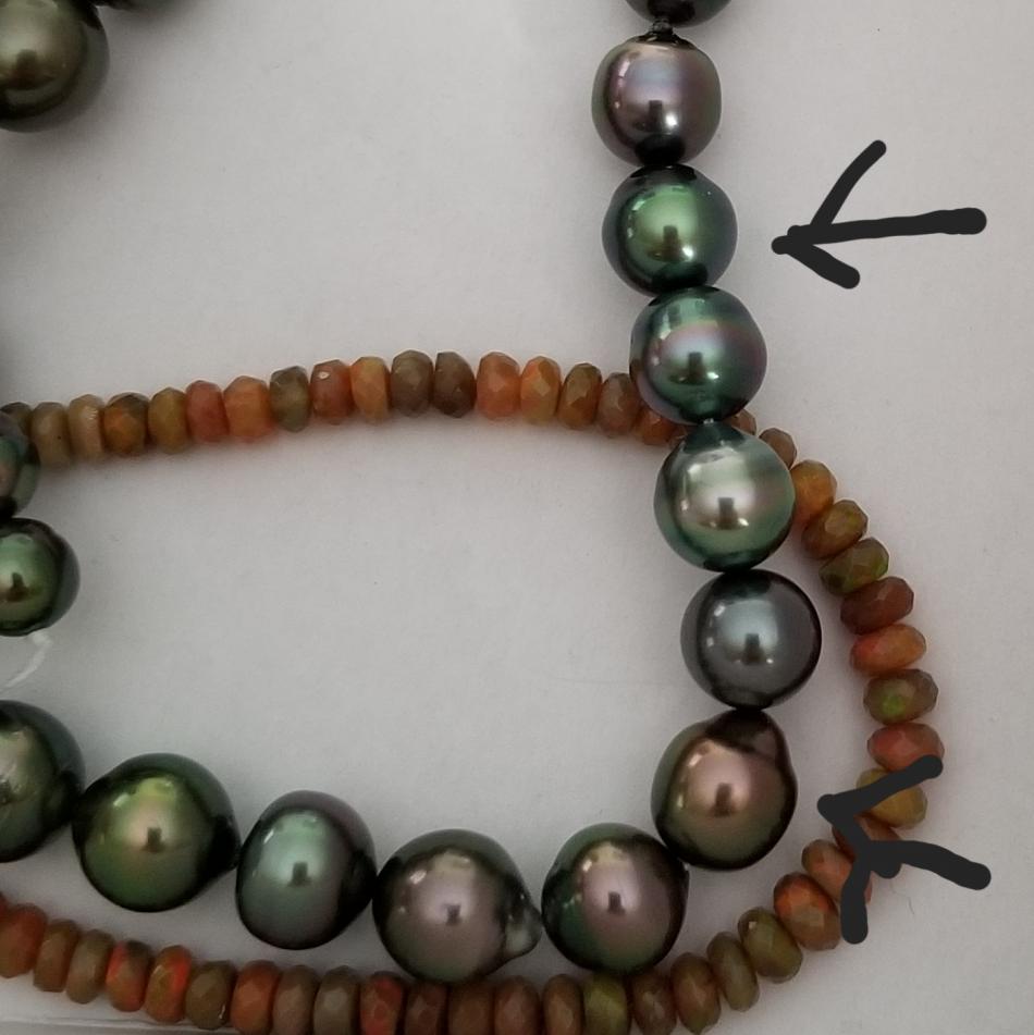 Colorful Tahitian pearls