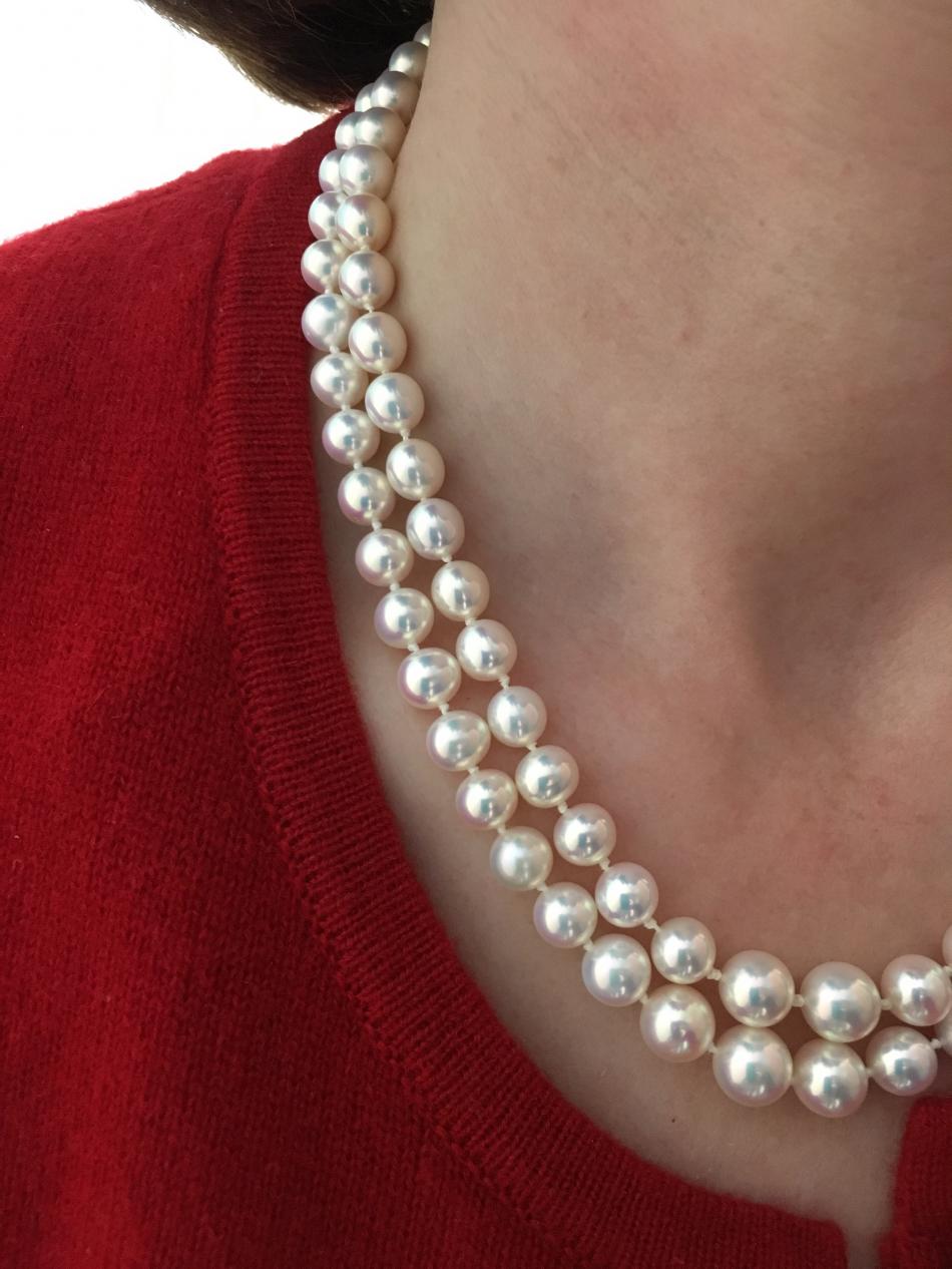 Pearl Paradise metallic freshwater white pearls