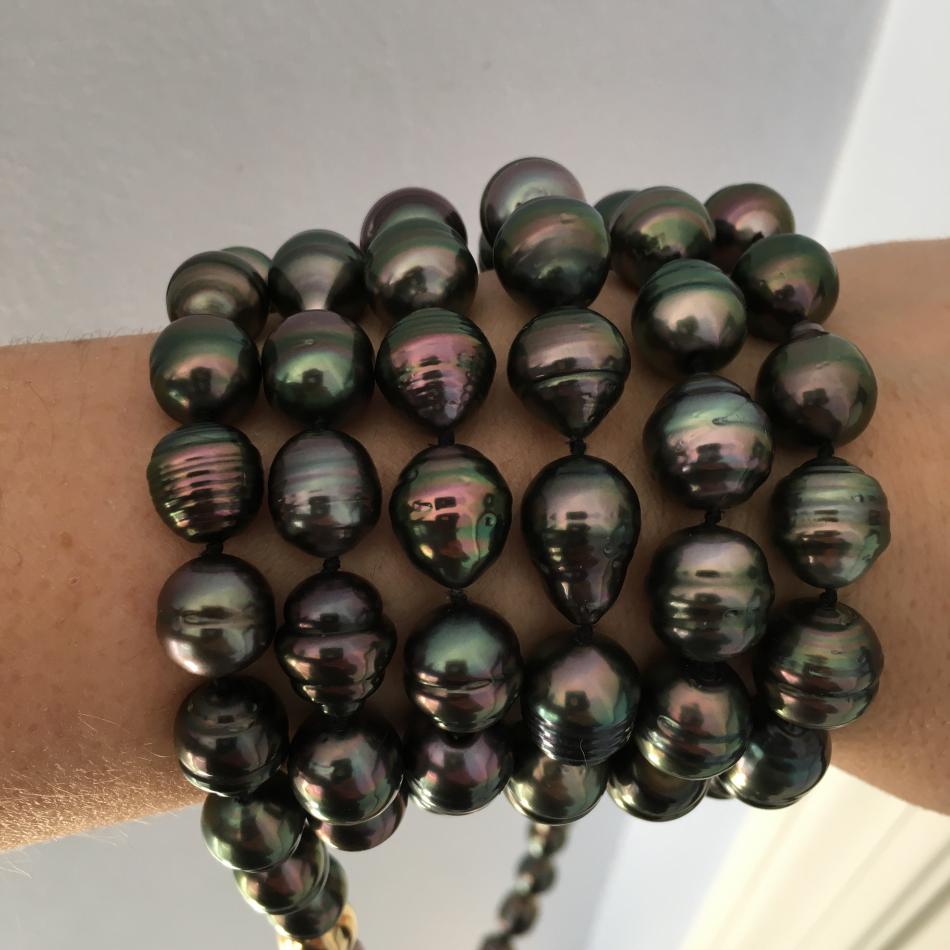 tahitian pearl wrapped around wrist - pearl paradise