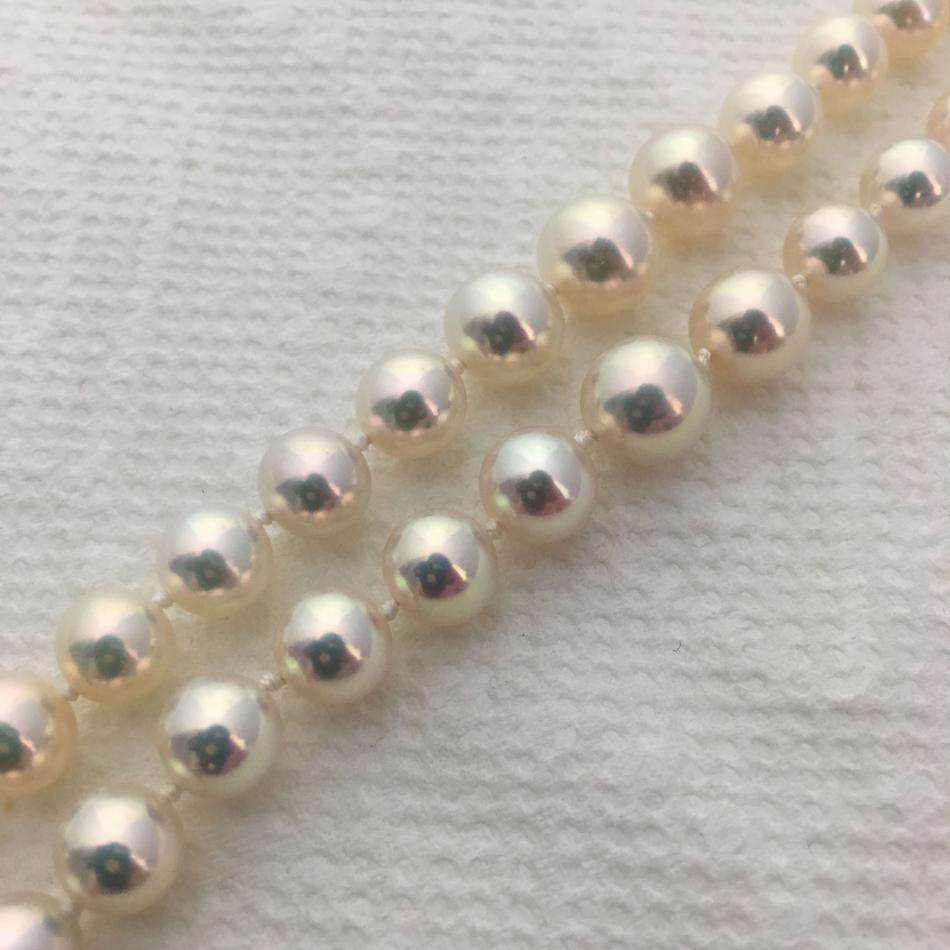 White metallic freshwater pearls