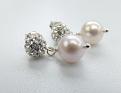 Akoya pearl earrings on pave crystal studs