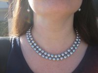 blue akoya double strand pearl paradise