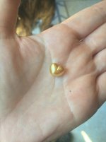 heart shape golden South Sea pearl