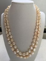 two cream colored rosebud/drusy strands from Catherine Cardellini