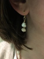 Matching earrings to go with cream rosebud strand from Catherine Cardellini