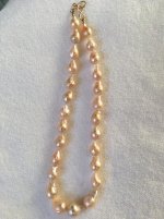 Golden peach freshwater ripple pearls from Catherine Cardellini