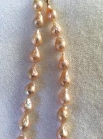 Golden peach freshwater ripple pearls from Catherine Cardellini