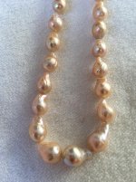 Golden peach freshwater ripple pearls from Catherine Cardellini