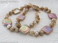 Golden- Pondslime Off Rounds With Pondslime Metallic Squares Freshwater Pearl Necklace - Catherine Cardellini