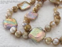 Golden-Pondslime Off Rounds With Pondslime Metallic Squares Freshwater Pearl Necklace - Catherine Cardellini