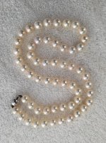 20 strand of metallic white freshwater pearls I purchased from Pearl Paradise