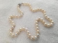 20 strand of metallic white freshwater pearls I purchased from Pearl Paradise