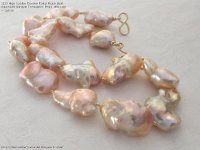 Huge Golden Rainbow Pinky Peach Bead Nucleated Baroque Freshwater Pearl Necklace - Catherine Cardellini