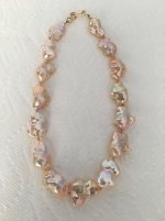 Catherine Cardellini pink/peach baroque freshwater pearl necklace