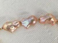 Catherine Cardellini pink/peach baroque freshwater pearl necklace