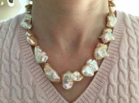 Catherine Cardellini pink/peach baroque freshwater pearl necklace