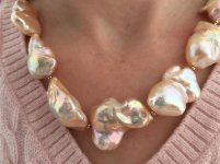 Catherine Cardellini pink/peach baroque freshwater pearl necklace