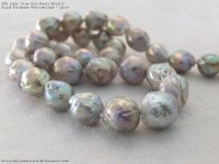 Large Silver Blue Purple Metallic Ripple Freshwater Pearl Necklace - Sylvie