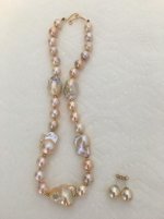 11-12mm champagne golden South Sea pearls from Golay Singapore, Catherine Cardellini fireball and freshwater round strand