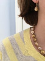 Ripple pearl strand and earrings from Catherine Cardellini.