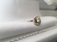 custom souffle pearl ring from Hisano side view