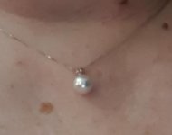 akoya pearl pendant worn