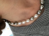 The strand is 17 long and made up of pearls that are about 11mm