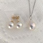 Drop Pearl Pendant with 10-11 mm studs