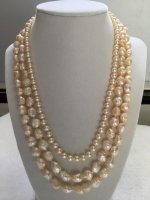 two rosebud strands from Catherine Cardellini and the 6mm akoya strand