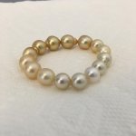 White to Golden South Sea ombré stretch bracelet Pearl Paradise