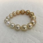 White to Golden South Sea ombré stretch bracelet Pearl Paradise