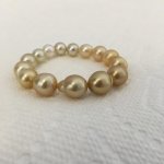 White to Golden South Sea ombré stretch bracelet Pearl Paradise