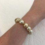 Golden South Sea ombré stretch bracelet on the wrist