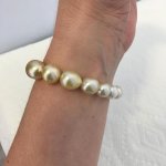 Golden South Sea ombré stretch bracelet on the wrist