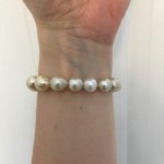 Golden South Sea ombré stretch bracelet on the wrist