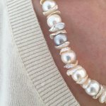 Today I wore my off round and Keshi freshwater pearl necklace - Catherine Cardellini