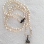 terling silver and diamond freshwater tassel necklace from Pearl Paradise