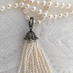 terling silver and diamond freshwater tassel necklace from Pearl Paradise