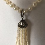 terling silver and diamond freshwater tassel necklace from Pearl Paradise