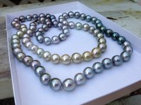 Color-graduated Tahitian pearl strand - Golay