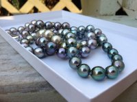 Color-graduated Tahitian pearl strand - Golay