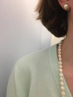 cream freshwater pearl rosebud rope from Lilia's Treasures and champagne South Sea studs from Golay Singapore