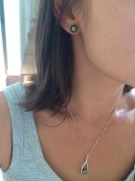 Green Ts for me as well. The studs are Kamoka and I set the pendant with a pearl from Jac