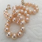 peach metallic freshwater necklace from Catherine Cardellini