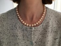 peach metallic freshwater necklace from Catherine Cardellini