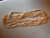 peach freshwater pearls