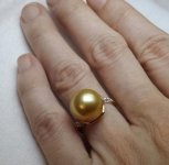 11-12 mm gold south sea pearl ring from local jeweler