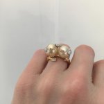 Love birds golden South Sea Pearl ring from Rio Pearl in Hong Kong