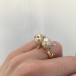 Love birds golden South Sea Pearl ring from Rio Pearl in Hong Kong