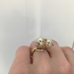 Love birds golden South Sea Pearl ring from Rio Pearl in Hong Kong